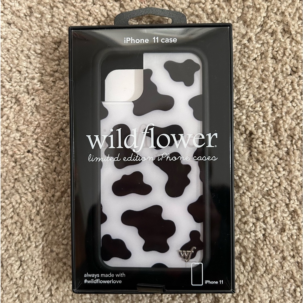 Wildflower iPhone 11 cow print case